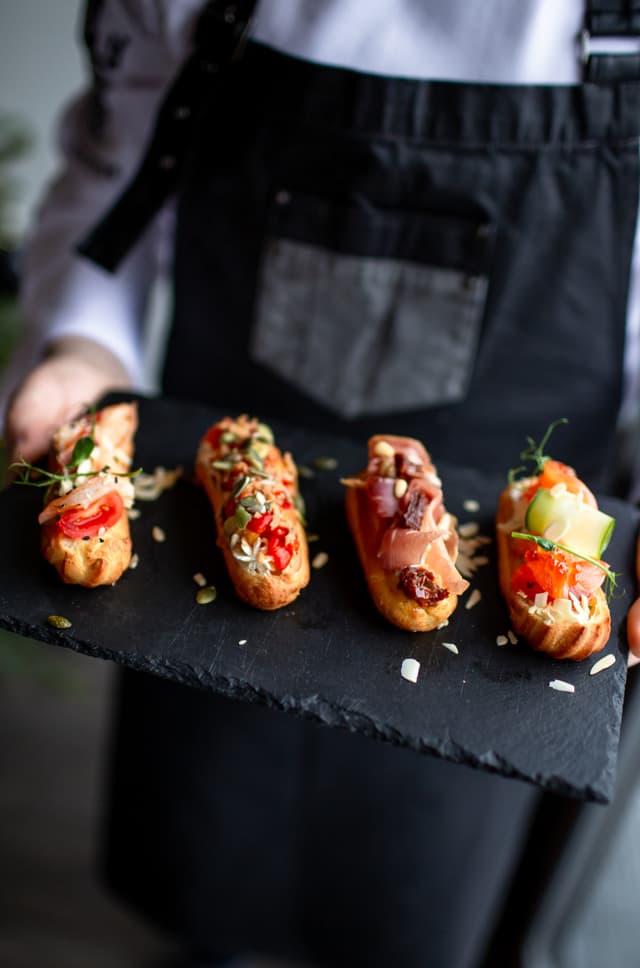 Restaurant food being served